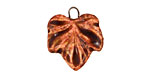 Earthenwood Studio Ceramic Rusty Small Wavy Leaf Charm 18x21mm