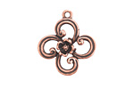 Nunn Design Antique Copper (plated) Fanciful Flower Petal Charm 22x25mm