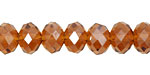 Dark Topaz Crystal Faceted Rondelle 8mm