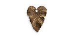 Vintaj Natural Brass Woodland Leaf Charm 14x18mm