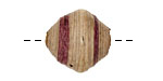 African Paper (beige, w/eggplant) Bicone 20x21-22mm