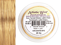 Artistic Wire Non-Tarnish Brass 28 gauge, 40 yards