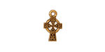 TierraCast Antique Gold (plated) Celtic Cross Charm 9x15mm