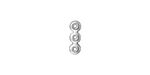 TierraCast Rhodium (plated) Plain 3-Hole Bar 2x12mm
