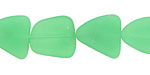 Opaque Spring Green Recycled Glass Flat Freeform 15x13-15mm
