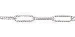 Silver (plated) Textured Long Oval Cable Chain