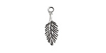 Nunn Design Antique Silver (plated) Leaf Charm 7x18mm