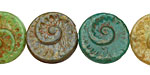 Czech Glass Aloe Ammonite Coin 17mm
