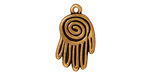 TierraCast Antique Gold (plated) Spiral Hand Pendant 13x22mm
