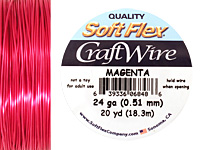 Soft Flex Magenta Craft Wire 24 gauge, 20 yards
