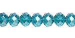 Teal AB Crystal Faceted Rondelle 10mm