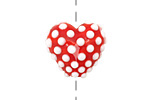 Grace Lampwork Red w/ White Dots Heart 19-20mm