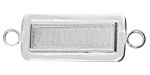 Silver (plated) Lipped Narrow Rectangle Bezel Link 12x36mm