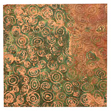 Lillypilly Verde Groovy Circles Embossed Patina Copper Sheet 3"x3", 36 gauge