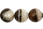 Black Sardonyx Faceted Round 16mm