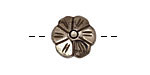 Golden Pyrite (silver tone) Carved Daisy 16mm