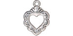 TierraCast Antique Silver (plated) Sacred Heart Ring 19x25mm