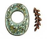 Humble Beads Polymer Clay Spring Rain Oval Toggle 33-35x25-26, 26mm bar
