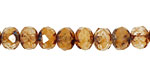 Czech Glass Squash Picasso Fire Polished Rondelle 6x9mm