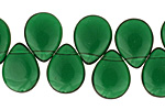 Czech Glass Green Emerald Teardrop 12x16mm