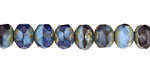 Czech Glass Sapphire Fire Polished Rondelle 6x9mm