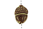 Gaea Ceramic Spring Green on Chocolate Acorn 23x17mm