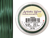 Artistic Wire Green 24 gauge, 20 yards