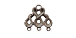 Stampt Antique Pewter (plated) Scrolling 3 Ring Connector 20x19mm