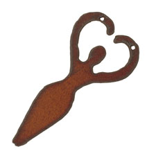 The Lipstick Ranch Rusted Iron Goddess Pendant 36x75mm