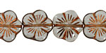 Czech Glass Copper Smoky Crystal 5 Petal Daisy 14mm