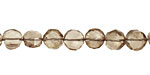 Smoky Quartz Faceted Coin 6-8mm