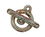 Grace Lampwork Eucalyptus Toggle Clasp 25-26x31-32, 39-40mm bar