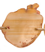 Beige Agate w/Rings Natural Edge Freeform Faceted Slab 38-58x28-38mm