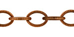 Antique Copper (plated) Large Flat Oval Etched Cable Chain