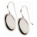 Nunn Design Antique Silver (plated) Small Oval Frame Earring 12x17mm