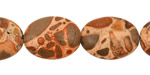 African Brown Rhyolite Flat Oval 20x15-17mm