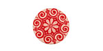 Lillypilly Red Scrolling Daisy Anodized Aluminum Disc 19mm, 24 gauge