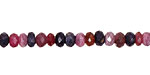 Multi Stone (Ruby & Sapphire) Faceted Rondelle 4x6mm