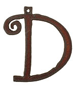 The Lipstick Ranch Rusted Iron Letter D Pendant 47x50mm