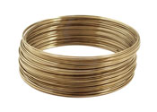 Remembrance Stainless Steel Memory Large Wire Harvest Gold Bracelet 1 oz.