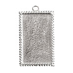 Nunn Design Sterling Silver (plated) Large Ornate Rectangle Bezel Pendant 25x43mm