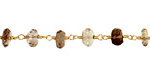 Bio Lemon Quartz Faceted Rondelle Gold (plated) Bead Chain