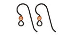 TierraCast Black Niobium Earwire w/ 3mm Antique Copper Bead