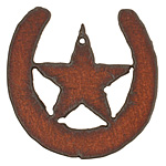 The Lipstick Ranch Rusted Iron Star in Horseshoe Pendant 45mm