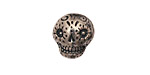 Green Girl Pewter Sugar Skull 14x15mm