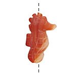 Carnelian (natural matte) Carved Seahorse 32-25x18-22mm