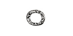 Rustic Charms Sterling Silver Link w/ Hearts 12x11mm