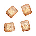 Champagne Faceted Pillow (2 hole) 10x12mm