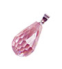 Pink Peony Faceted Teardrop w/ hook 12x20mm