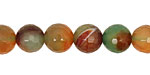 Green/Caramel Agate Faceted Round 8mm